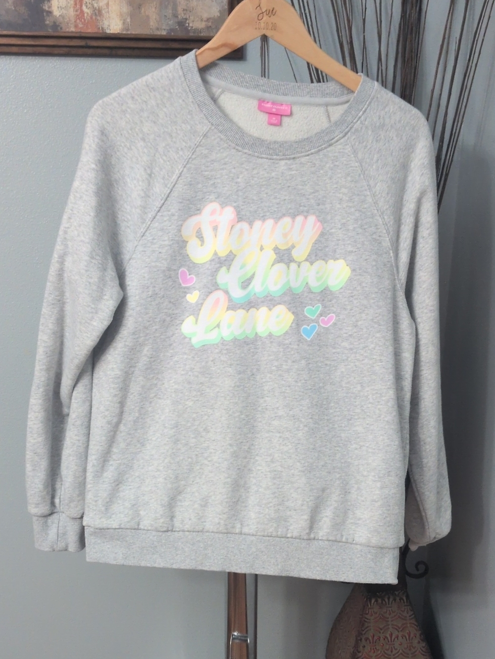 Stoney Clover Lane And Target Collab Light Gray Pastel Logo Crewneck Sweatshirt